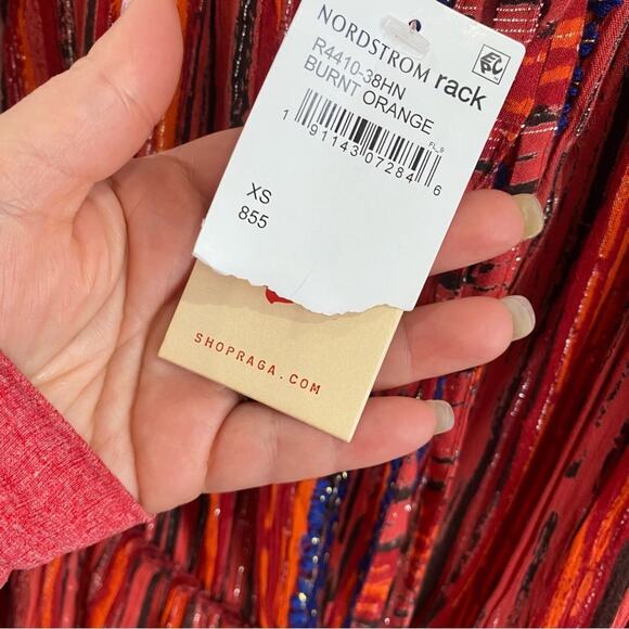 Raga | Red & Burnt Orange Metallic Thread Boho Dress - Picture 11 of 15